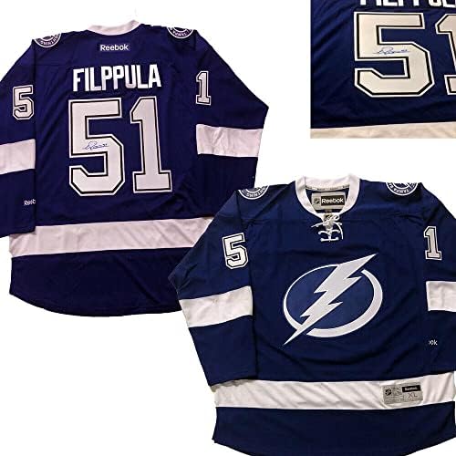 Valtteri Filppula potpisao tampa munje Blue Reebok Jersey - autogramirani NHL dresovi