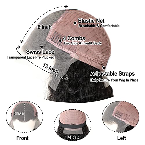 Bly 13x6 duboke talasne čipke prednje perike ljudska kosa prozirna puna čipka frontalna ljepljiva perika
