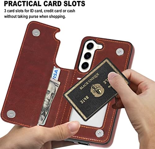 Aoksow Galaxy S23 torbica za novčanik, meka PU Koža Samsung S23 futrola sa držačem kartice tanka zaštitna