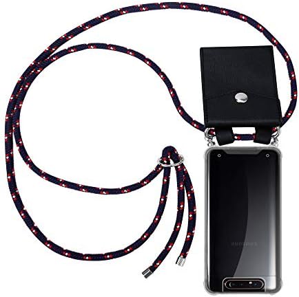 Cadorabo Case Case Compatibilan je sa Samsung Galaxy A80 / A90 u plavoj crvenoj bijeloj tačkici - prozirni TPU silikonski poklopac sa srebrnim prstenovima, remenom za remen i uklonjivim etui