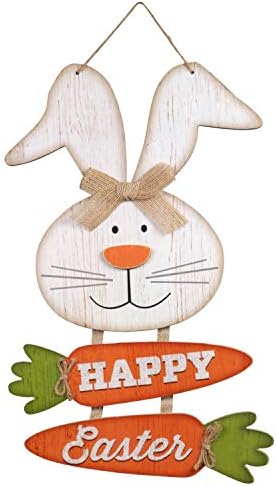 CGT sretan uskršnji zečji viseći sjajni zidni znak i Carrots Craft Decor za vijenac zidni dekor-paket 2
