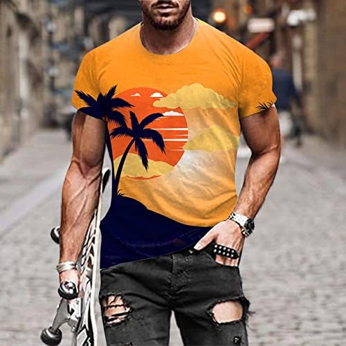Ayaso Fashion 3D plaža tiskana muške majice kratkih rukava Casual Hawaiian uzorak Atletska ljetna majica