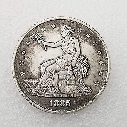 Starinski zanati Američki 1885 s izdanje mesingani srebrni srebrni srebrni srebrni okrugli vanjska trgovina