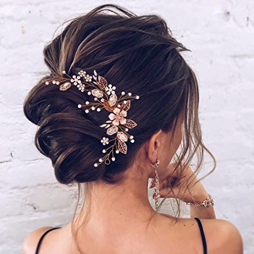 JEAIRTS cvijet nevjesta vjenčanje Hair loza Rhinestone Bridal Headpieces Crystal vjenčanje Hair Pieces list