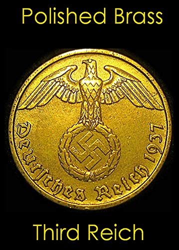 1936 de rijetki originalni nacisti 5pf Coin W svastika u sjajnom mesingu !! Kupite 2 takođe postavite veći