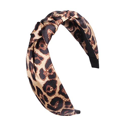 Žene Leopard Knotted široka traka za kosu Cross Twist elastična traka za glavu Casual Party noćni klub kosa za kosu za uredsku damu