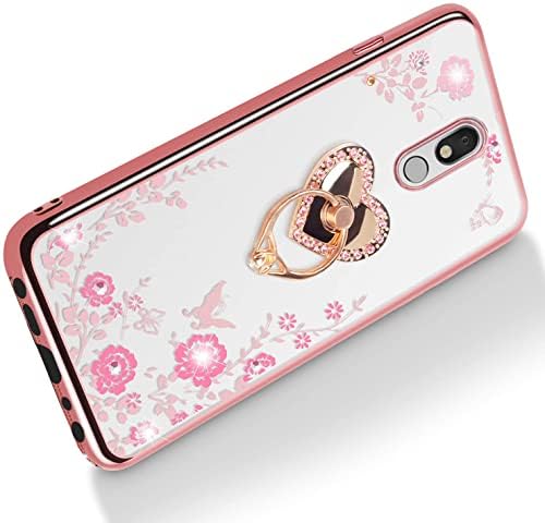 LG Stylo 5 Case, Glitter Crystal Butterfly Heart Cvjetni simpatični za djevojke Žene, Stylo 5 Plus / Stylus