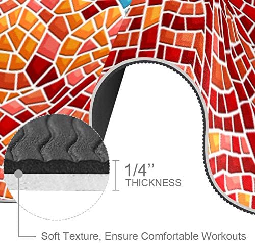 DJROW Yoga Mat Seahorse Mosaic natural Pilates Vježba Mat Eco Friendly Gym mat Thickness 1/4