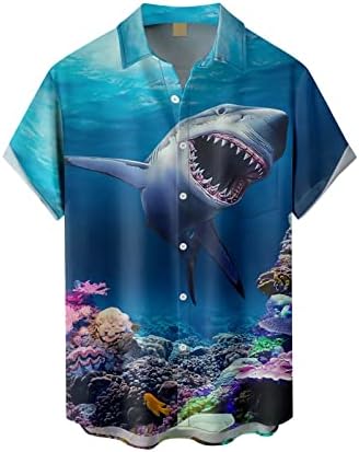 Smiješne tiskarske košulje za muškarce plus veličina majica niz majice kratkih rukava 2023 Havajski grafički džep ljetni vrhovi