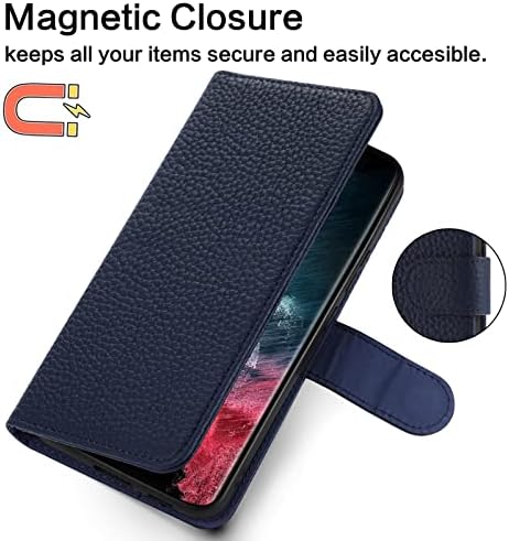 Oqqe za Samsung Galaxy A52 4g/5g torbicu za novčanik,[RFID Blocking] kravlja koža od prave kože Flip Folio Book Cover držač kreditne kartice [funkcija postolja za noge] žene ljubičaste