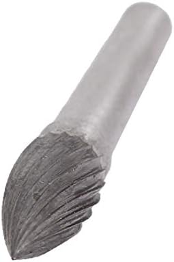 X-DREE 6mm Dia izbušena rupa Volfram karbid plamen šiljasta rotaciona turpija srebrni ton(6 mm Dia Shank