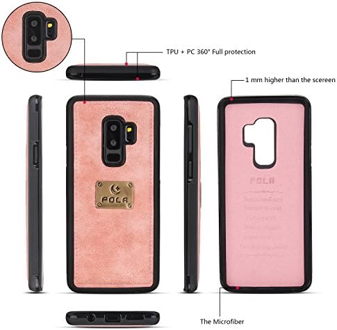Galaxy S9 Plus Case, S9+ case Wallet, XRPow [2 u 1] [Magnetic odvojivi] novčanik sa zatvaračem Folio Case [narukvica] tanak zadnji poklopac sa torbicom za kreditnu karticu za Samsung Galaxy S9 Plus-Rose Gold