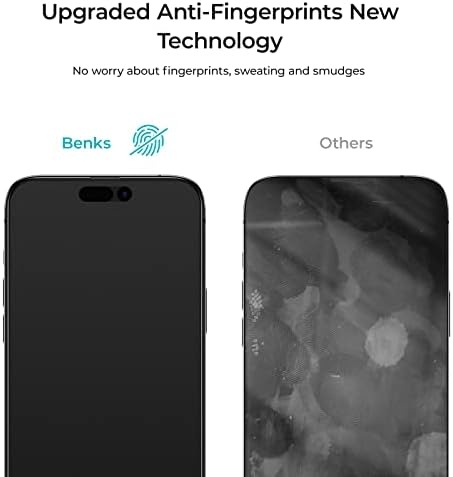 BENKS iPhone 14 Pro Max zaštitnik ekrana mat završna obrada sa 0 alata za jednostavnu instalaciju prašine, [2 Pakovanje] protiv otisaka prstiju & protiv odsjaja, Ultra Smooth Feel-6.7 inča