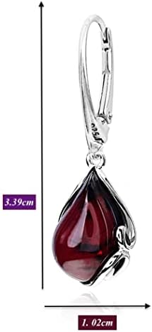 Ian and Valeri Co Black Cherry Amber Sterling Silver Leverback naušnice