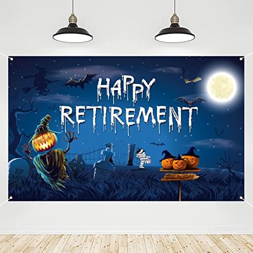 Krenicki ukrasi za umirovljene stranke, Halloween Happy Banner za penziju, smiješna pozadina za povraćaj