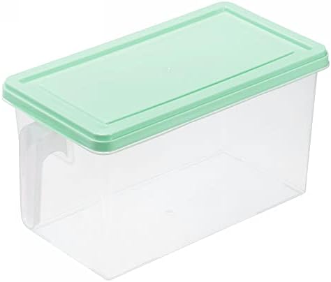 Uxcell plastični kontejneri za skladištenje hrane sa poklopcima ručke, Organizator za skladištenje hrane sveža kutija Organizator frižidera za čuvanje voća-zeleno