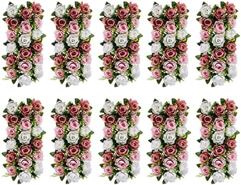 Umjetno cvijeće Blosmona Vjenčani središnji dekorasni cvijeće 10 kom Dusty ružičasti svileni cvjetni aranžman
