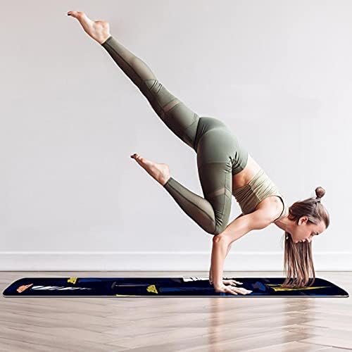 Prostirka za jogu tamnoplavi uzorak Jedrilice Eco Friendly neklizajuća podloga za fitnes vježbe za Pilates i vježbe na podu