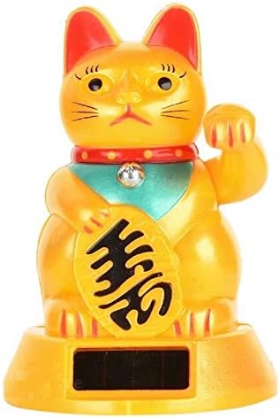 Monkey King Gold Japanese Maneki Neko Solarno napajanje Feng Shui Lucky Beckoning Mahat Maht Cat 5-inčni