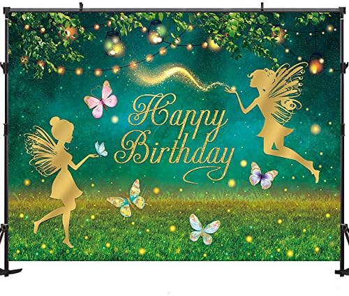 Maijoeyy 7x5ft Bajka za rođendanske zabave Leptir bajke princeze ukrasi za zabavu Cvjetni bajkovi rođendan