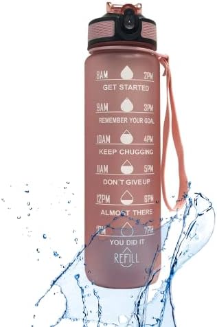 1 littre boca za vodu - motivacijska boca vode s vremenskim markerom i uklonjivim cjedilom da biste podsjetili