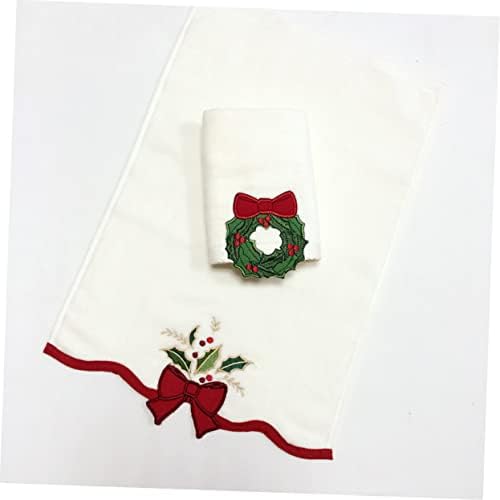 Prettyzoom 2pcs Poklon izvrsni izvezeni ručnik za ručnik kreativan za čišćenje vijenac za božićni uzorak