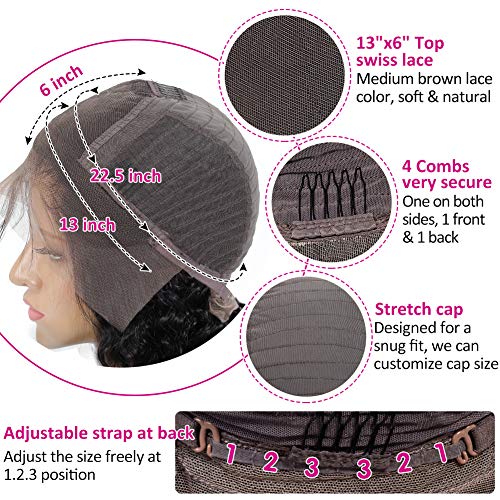 Hermosa 9a kovrčave čipkaste prednje perike ljudska kosa Pre Čupane brazilske Perike od ljudske kose 150% za crne žene s prirodnom bojom dječje kose