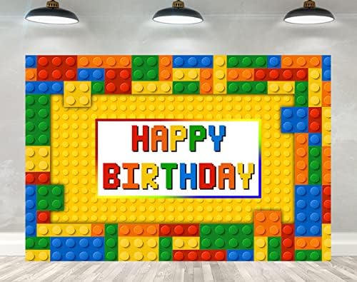 Ticuenicoa 5×3ft igra Birthday Backdrop Game Console Tetris Bonus nivo gore Go Win Happy Birthday photography pozadina Boy Party Decorations torta Tabela Banner Photo Shoot rekviziti