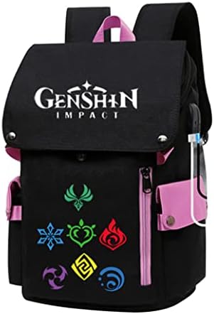 Yunbei Genshin Impact Backpad Hu Tao School Bags Klee ruksak Zhongli BookBag Qiqi Laptop Daypack