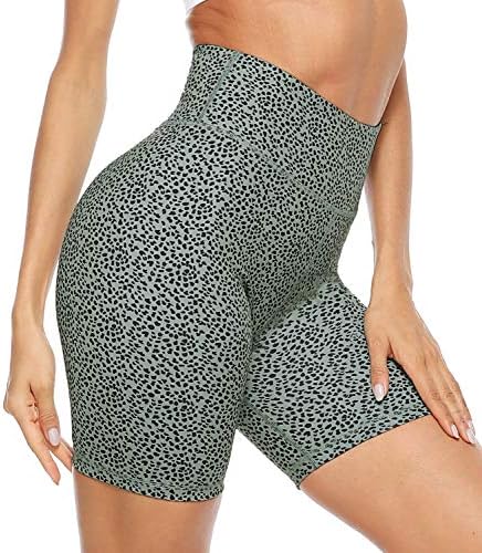 PERSIT ženske kratke hlače za jogu sa printom visokog struka sa 2 skrivena džepa, atletske kratke hlače