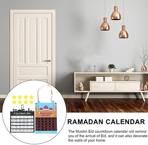 Amosfun 2kom Ramadan Advent kalendari filc krpom visi Eid Mubarak odbrojavanje kalendar 30 dana Muslim Islam