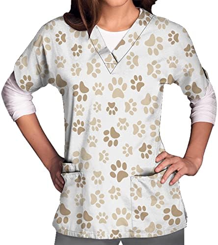 Jesen ljetna košulja za blube za dame kratki rukav 2023 V grafički grafički cvjetni radovi jednolični vrh