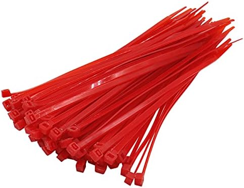 Baomain plastični najlon Zip kabl veze samo zaključavanje 8 inča crvene 3,5 mm 4x200 pakovanje od 100