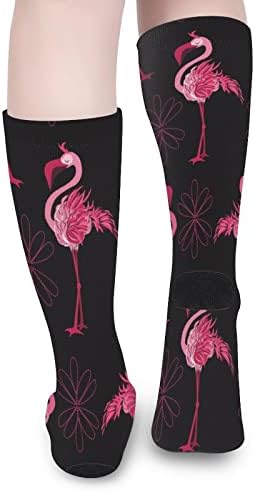 Weedkeycat uzorak s flamingos čarape za posade Novost smiješna grafika za ispis povremena umjerena debljina
