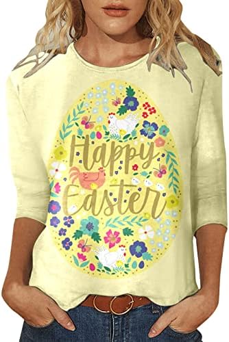 Fudule Uskršnje majice za djevojčice, ženske Happy Easter Day šareni egg Bunny Tees majica Uskršnji poklon