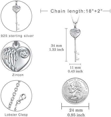Ključna urna ogrlica za pepeo 925 Sterling Srebrna urna u obliku srca privjesak kremiranje pepeo ogrlica
