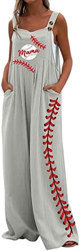 Kombinezoni za žene ljetni Casual dugmad na tregerima Bib pantalone trendi Bejzbol štampani Široki džepni