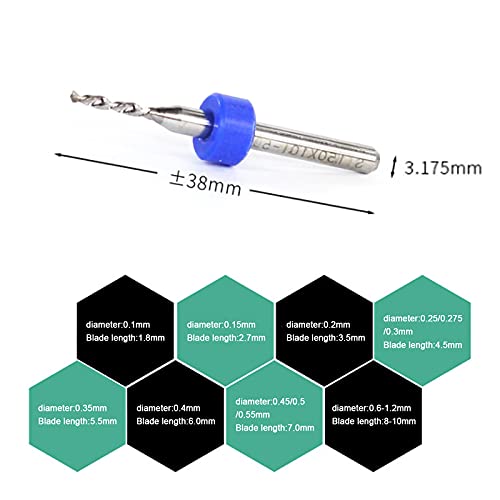 HEFUTE 10kom mikro burgije 0.1 mm do 3mm volframova Legura PCB Tip rotacioni alat za CNC graviranje nakit