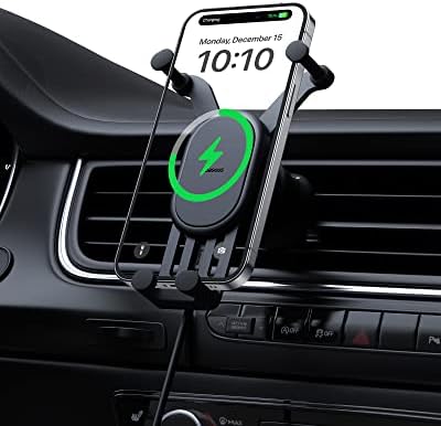 Bežični punjač za automobile, Baseus 15w nosač telefona za brzo punjenje za ventilaciju automobila, držač