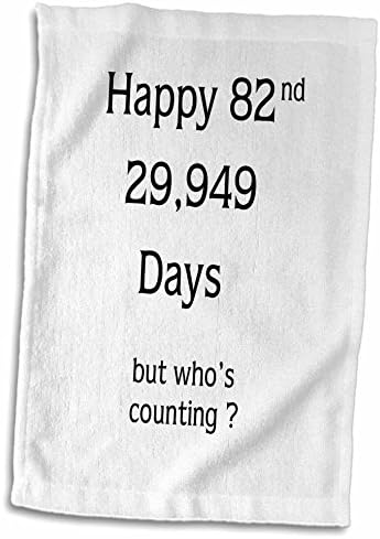 3D Rose Print of Funny Happy 82 rođendan u danima TWL_214244_1 ručnik, 15 x 22, bijeli
