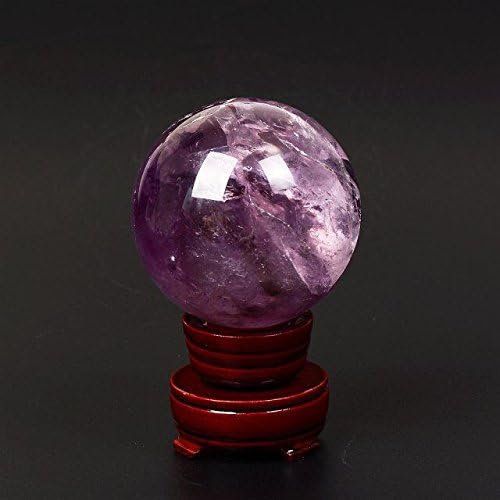 XKacrystal 1,57 inča prirodna ametist sfera, gemstone kugla kristalna kvarcna skulptura figurica sa postoljem