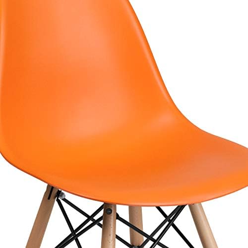 Flash namještaj Elon serija narandžasta plastična stolica sa drvenim nogama