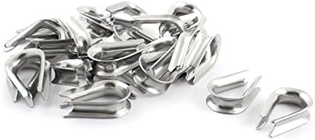 Aexit 25kom srebrni lanac & amp; konop okovi Tone Nerđajući čelik kablovi Naprstci za 10mm 2/5 inčni žičani