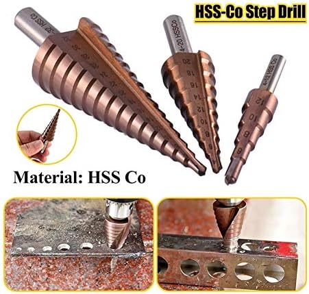 Step burgija za obradu drveta Set alata za sečenje burgije za metal Puncher Professional 4-12/20/32mm HSS-CO