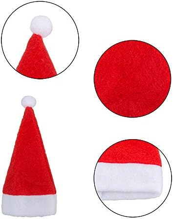 YuCool 20 pakovanja Božić Santa kape držači srebrnog posuđa, Mini džepovi Knife kašike viljuške sa 10 pakovanja