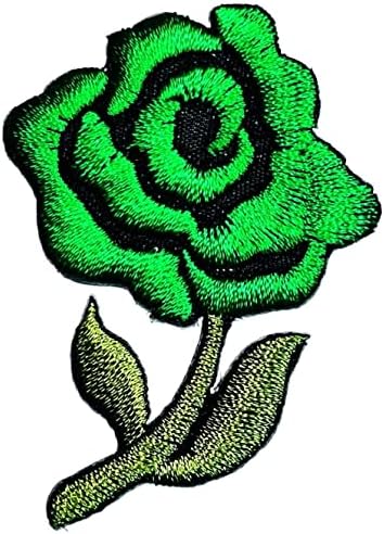 Kleenplus 3kom. Mini zelena ruža Crtić Sew Iron on Patch vezena aplikacija zanat ručno rađena odjeća haljina