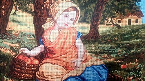 Igla Painted platnu broje krst šav tapiserija Kit Gobelin-Girl vrhova jabuke. 24 x32 10.548 od Gobelinl