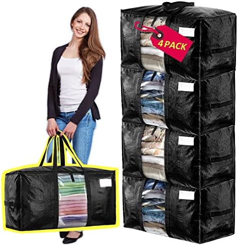 AlexHome easy Moving torbe za teške uslove rada, 4 pakovanja, izuzetno velike torbe za pakovanje za selidbu,