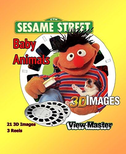 Sezam za bebe životinje - klasični preglednik - 3 Reel Set - 21 3D slike - Ernie, Bert, Big Bird, Oscar