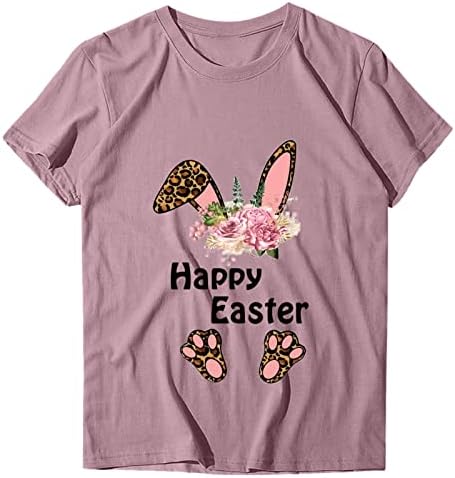 Cggmvcg Uskršnje košulje za žene elegantne Uskršnje majice okrugli vrat majice zečji Print Uskršnji vrhovi